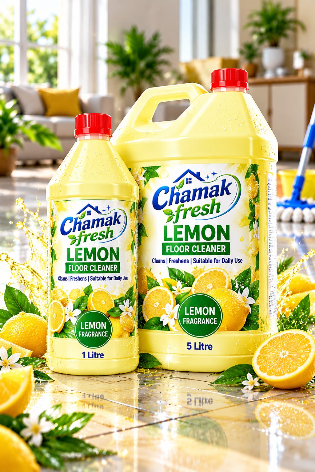 Chamak Fresh Lemon Floor Cleaner – Fresh Citrus Fragrance