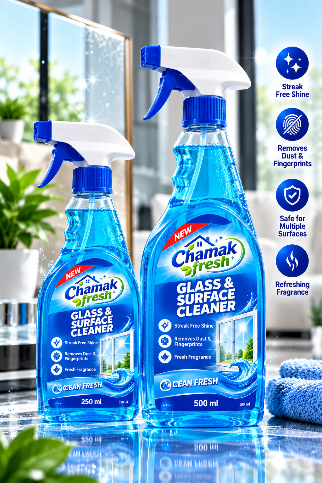 Chamak Fresh Glass & Surface Cleaner – Ocean Fresh