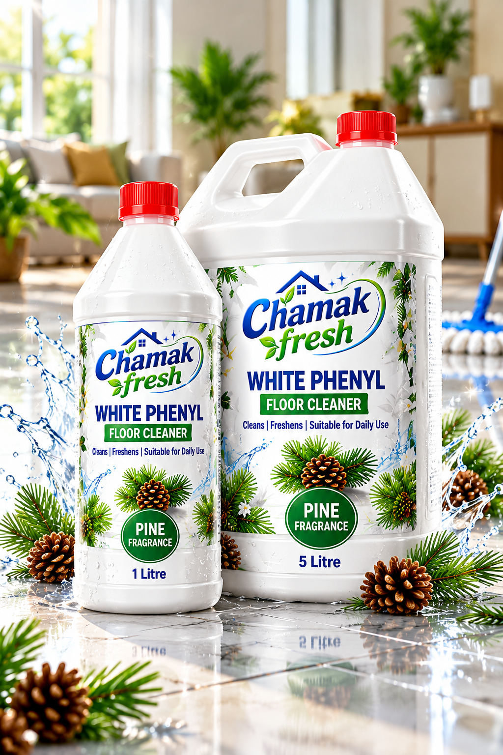 Chamak Fresh White Phenyl Floor Cleaner – Pine Fragrance